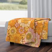 Avery Retro Floral On Caramel- large scale