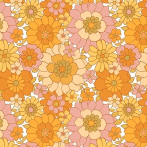 70s Floral Fabric, Wallpaper and Home Decor