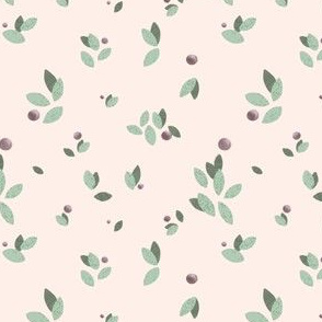 Tea party france minimal leaves green and pink 
