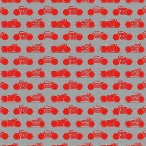 Motorcycles in Red with a Gray Background (Mini Scale)