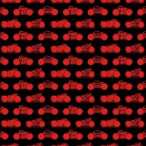 Red Motorcycles Spots Pattern with a Black Background (Mini Scale)