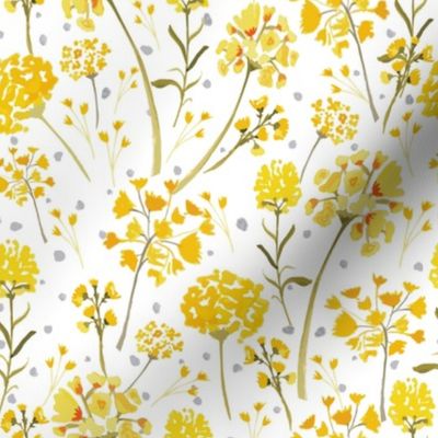 yellow watercolor wildflowers 