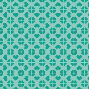 Elegant Hearts Pattern in Turquoise Green Colors (Mini Scale)