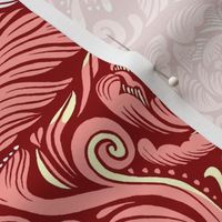 Feminine Damask - Pink and Red