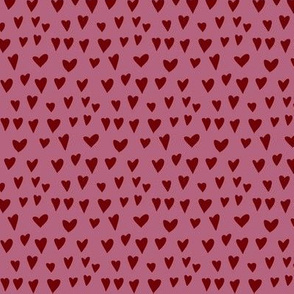 valentine hearts - red on pink 