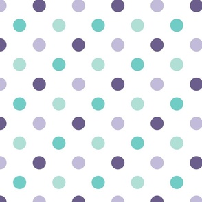 Polka dots purple lavender mint aqua 