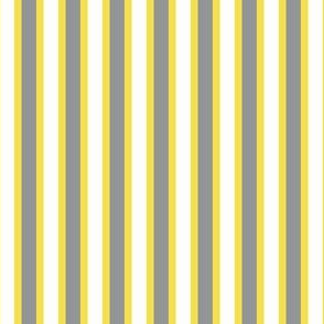 Sunshine and Shadows Stripes (#2) - Narrow Yellow Ribbons with Ultimate Grey and Icy Cream