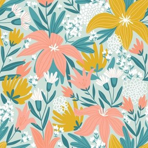 Spring lilies. Floral pattern #1