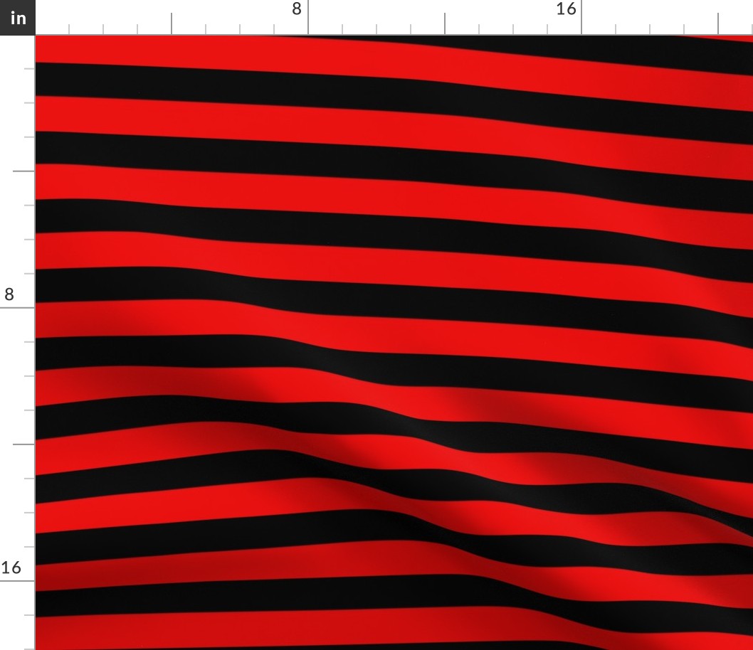 1 inch red black stripes