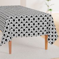 Black on White Jumbo Fleur Damask Motif