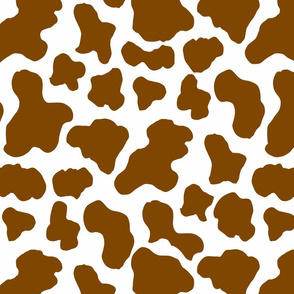 LARGE brown cow print fabric - brown cow fabric - 90s throwback