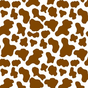 MEDIUM brown cow print fabric - brown Fabric