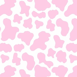 LARGE pink cow print fabric - strawberry cow fabric - 90s throwback