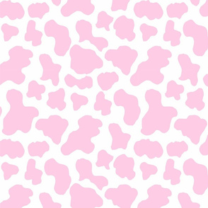 MEDIUM pink cow print fabric - strawberry cow fabric - 90s throwback