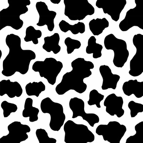 LARGE cow print fabric - black and white cow fabric - 90s throwback
