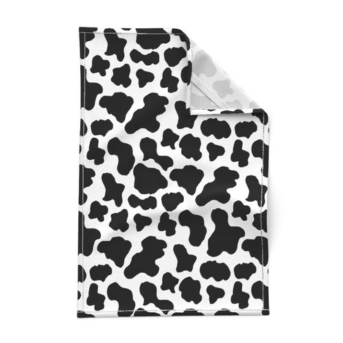 MEDIUM cow print fabric - black and white cow fabric - 90s throwback