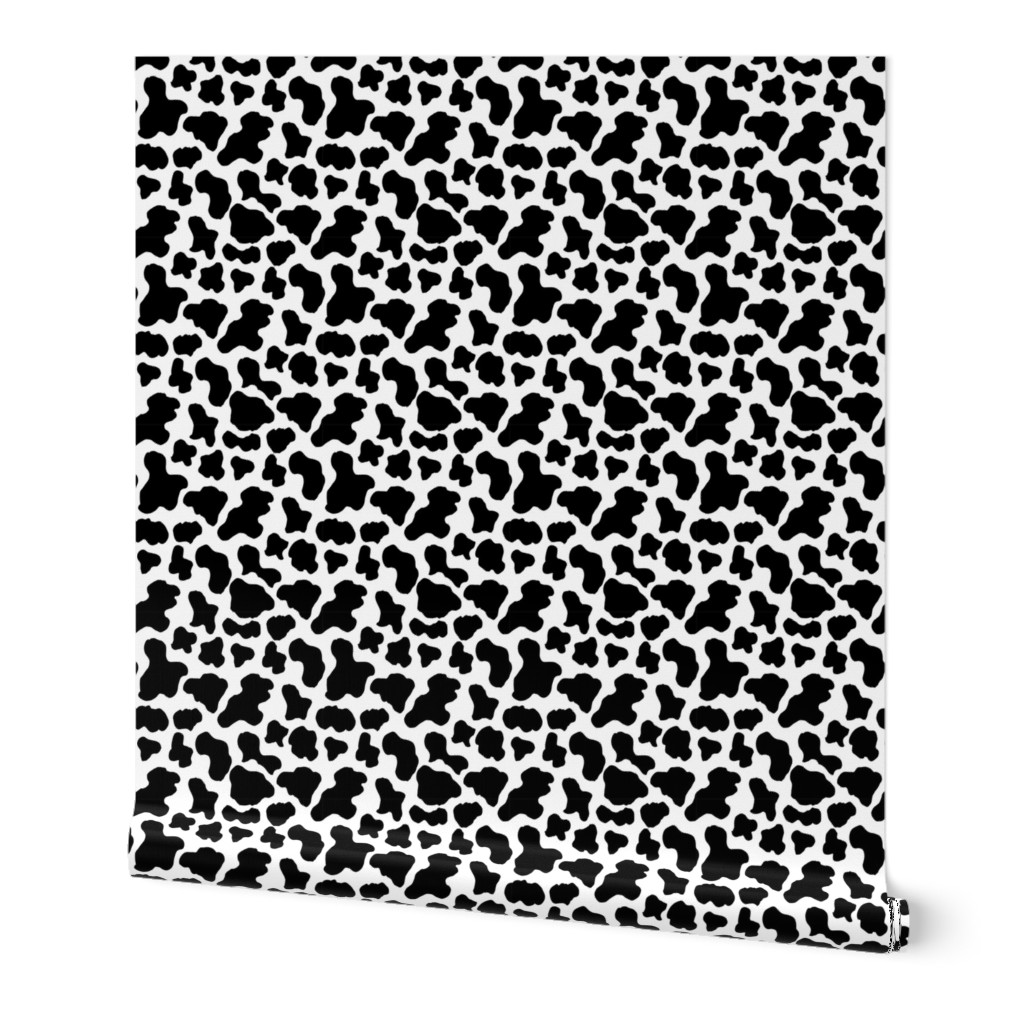SMALL cow print fabric - black and white cow fabric - 90s throwback