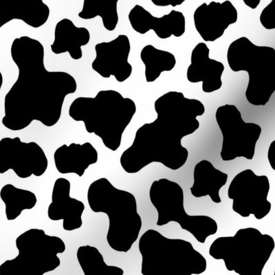 SMALL cow print fabric - black and white cow fabric - 90s throwback