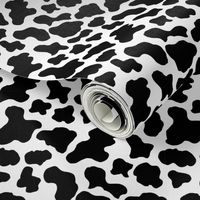 SMALL cow print fabric - black and white cow fabric - 90s throwback