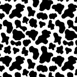 TINY cow print fabric - black and white cow fabric - 90s throwback