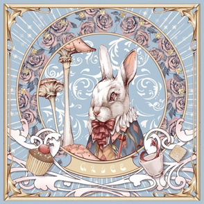 Alice, the White Rabbit - Blue Square