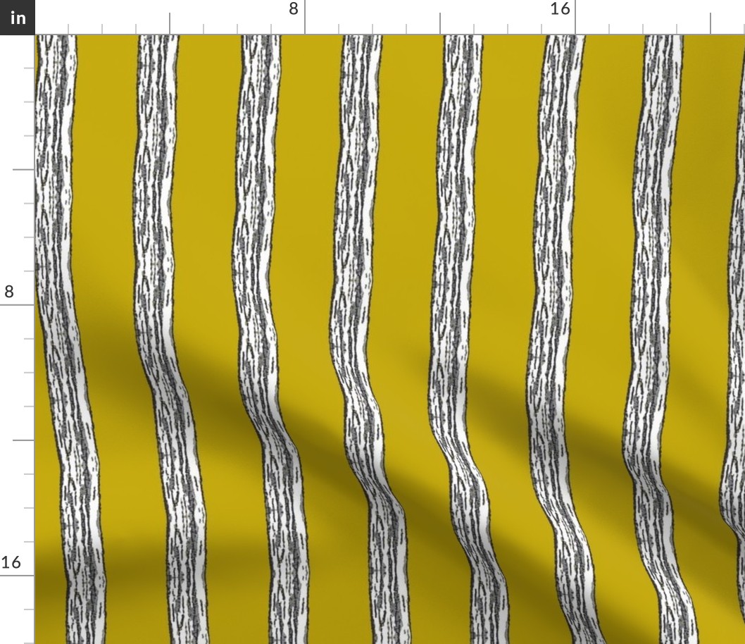 Ripple Stripe Mustard and Grey