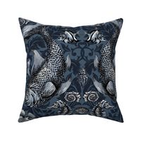 Deep Sea Damask blue