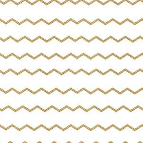 Gold Chevron Zig Zag Stripes White Back