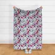 Bordeaux & Plum Watercolor Floral - Large