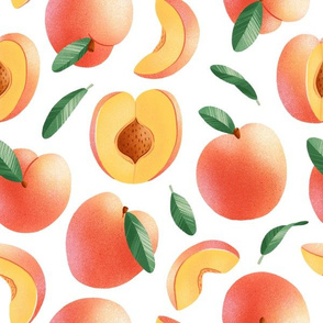 Peaches seamless pattern, large scale