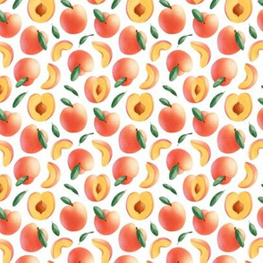 Peaches seamless pattern, extra small scale