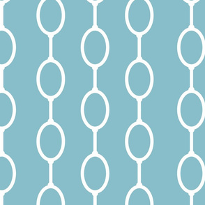 White Chains - Oval Links on Lt. Blue  