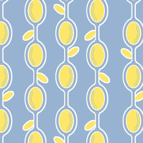 Lemon Chain - Yellow on Cerulean Blue 