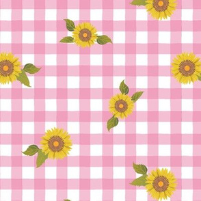 Gingham & Sunflowers-Pink