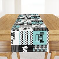 Jeep//Aqua - Wholecloth Cheater Quilt - Rotated