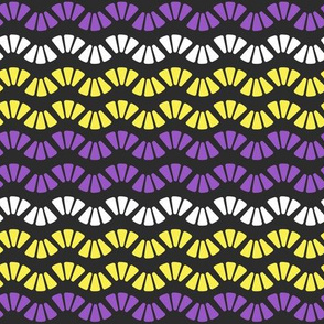 Woven Rope Friendship Bracelet Purple Yellow White Digital Fabric Nonbinary