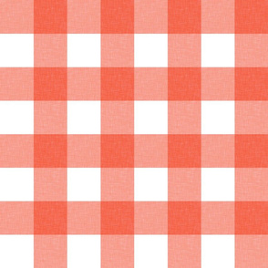 Medium Red and White Linen Gingham