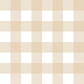 Medium Tan and White Gingham