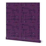 Purple Mid Century Modern Lines and Dots