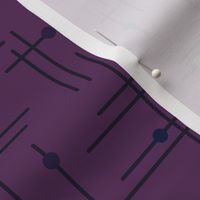 Purple Mid Century Modern Lines and Dots