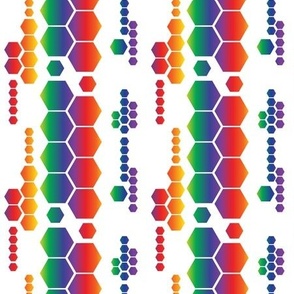 Hexagon Rays Geometric Rainbows LGBTQ Striped Glowing Honeycombs
