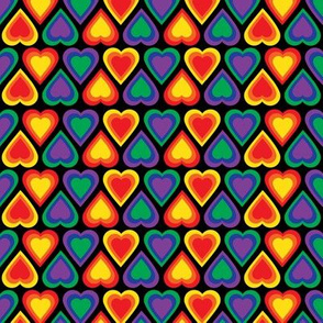 Valentines LGBTQ+ Pride Lovely Layered Rainbows Heart Stripe