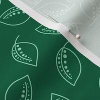 hand drawn abstract green leaf shapes