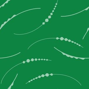 Green Curved Abstract Plant Shapes
