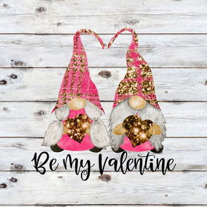 Be My Valentine Glitter plaid Gnome 18 inch square