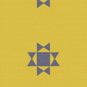 grey quilt square on yellow