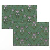 Crocus Damask on Green