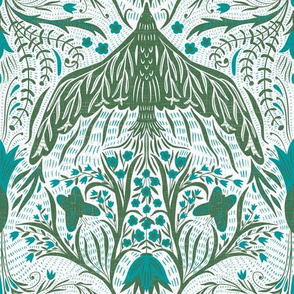 medium scale - new heights damask - green