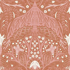 medium scale - new heights damask - earthy pinks
