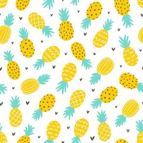 Pineapple and little hearts large scale